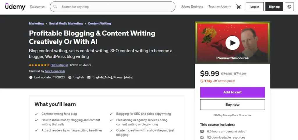 Profitable Blogging & Content Writing Creatively Or With AI
